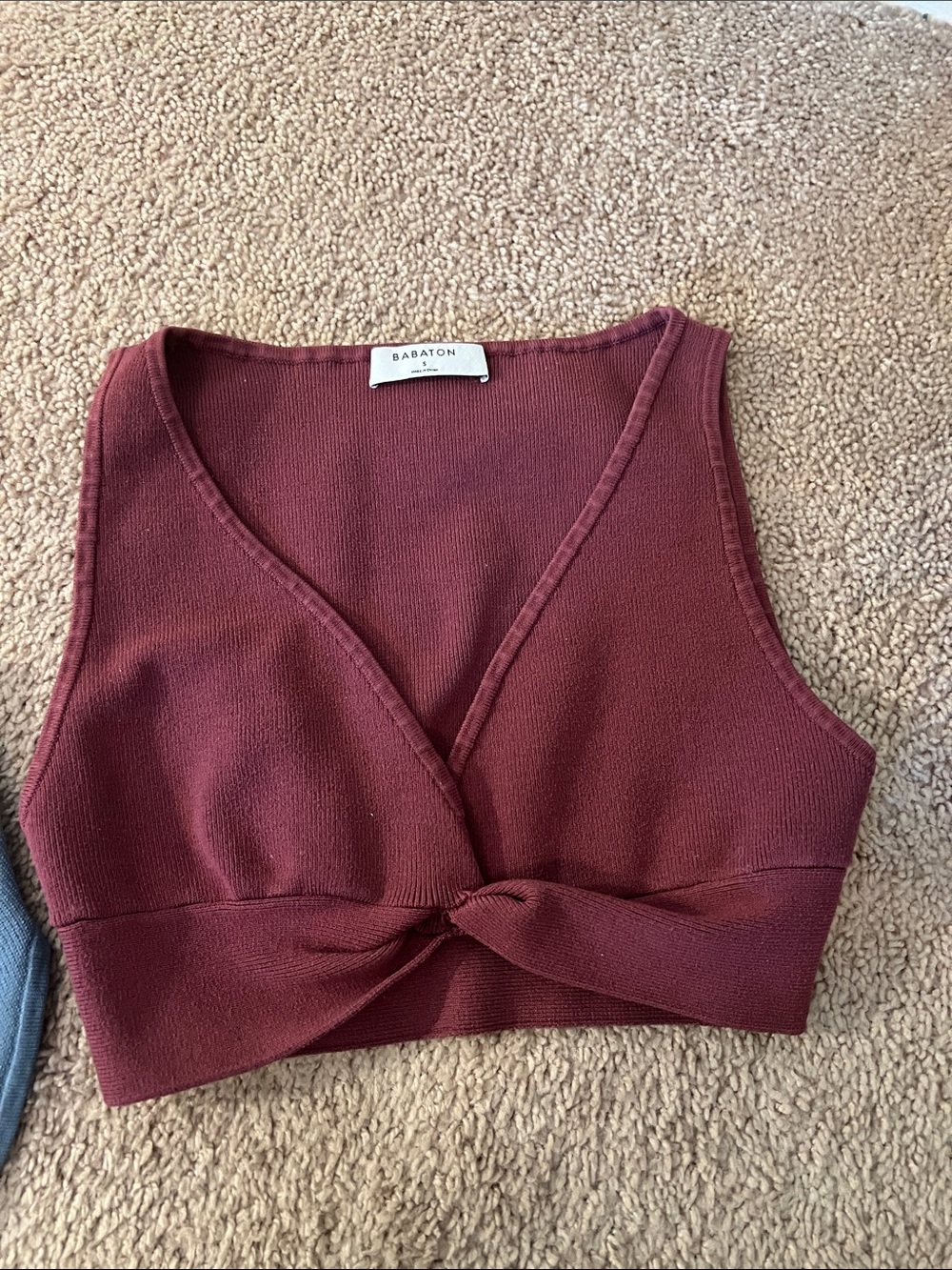 aritzia babaton sculpt knit twist tank in small & Sculpt Knit bustier tank m - Picture 2 of 6